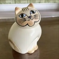 リサラーソン 置物　ミア　ホワイトブラウン　猫キャット
