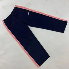 PUMA ジャージパンツ ネイビー ピンク サイドライン ロゴ 150 スポーツ