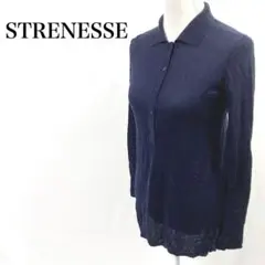 STRENESSE 襟付き ハーフボタン シアー 長袖シャツ