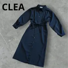 CLEA 黒　シャツワンピース　長袖　ロング丈