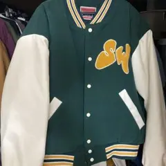 スタジャン　スタジアムジャンパー　緑　オーバーサイズ　sw stay weird