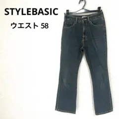 (AA182)美品STYLEBASIC ダークブルーブーツカットデニム