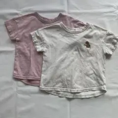 半袖Tシャツ2枚セット（ピンク・ホワイト）　90cm