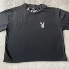 PLAYBOY バニー ロゴ クロップドTシャツ M 黒