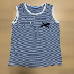 値下げ　familiar ストライプ ノースリーブタンクトップ　120cm