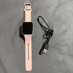 スマートウォッチ 本体 ピンク 充電ケーブル付き