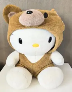 超レア25年位前のハローキティ クマのフード付きぬいぐるみ 高さ約50cm