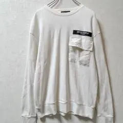 UNITED PEOPLE ロングTシャツ（M）ポケットあり　白　a1375