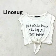 【 Linosug】M クロップドTシャツカットソー ショート丈　ホワイト