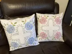 ☆サマーセール☆戸塚刺繍作品　クッションカバー2点