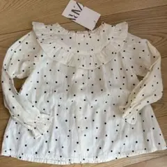 ZARA フリル付きドットシャツ　18-24ヶ月　92㎝