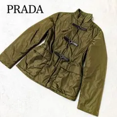 【美品】PRADA ナイロン ジャケット M 相当 レディース カーキ プラダ