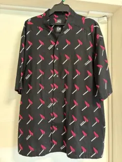 サスクワッチファブリックス✖️ブレインデッド 総柄和襟半袖シャツ