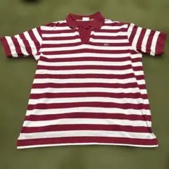 LACOSTE 赤白ストライプ ポロシャツ サイズ6