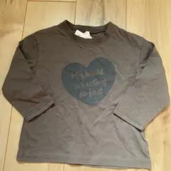 グレー ロングTシャツ ハートプリント 100cm