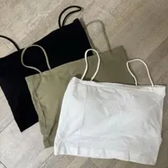3枚セット キャミソール チューブトップ ブラトップ インナー ブラカップ付き
