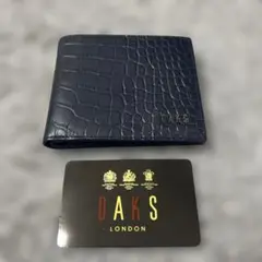 ダックス DAKS 二つ折り財布 型押し レザー クロコ　未使用品　値下げ！