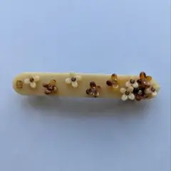 アレクサンドルドゥパリ　バレッタ　フルーレット　ベージュ バレッタ (8 cm)｜ALEXANDRE DE PARIS（アレクサンドル ドゥ パリ）