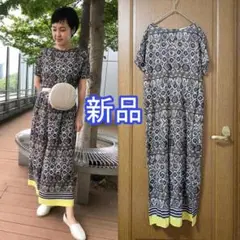 新品 BEARDSLEY ビアズリー エスニックプリント オールインワン