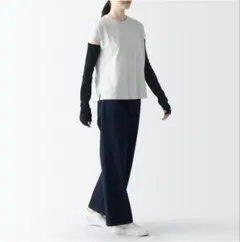 未使用　無印良品　UVカット強撚コットンアーンカバー　グレー　ロング