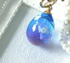 新作。‼️夕焼け空のドロップキーホルダー　雲入りレジン　黄昏時