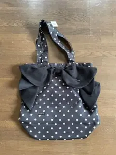 【新品】水玉柄リボン付きトートバッグ
