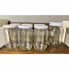 ガラス瓶 5個セット 白い蓋付き