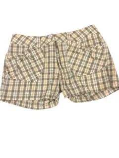 ✨ほぼ未使用品✨AXEL GOLF チェック柄ショートパンツ レディース 緑／黄