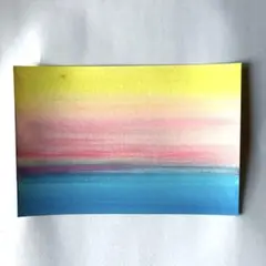 【原画】朝焼け＊アクリル絵の具／ポストカードサイズ