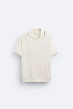 ZARA ストライプ Vネック ポロシャツ Sサイズ