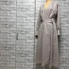 KBF＋ ケービーエフプラス カシュクール ベルトワンピース ベージュ Ｆ