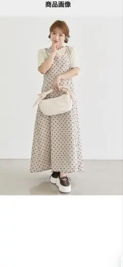 しまむら×辻希美 ドット柄キャミワンピースLサイズ
