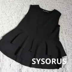 sysorus ペプラム　トップス　ブラック　ノースリーブ