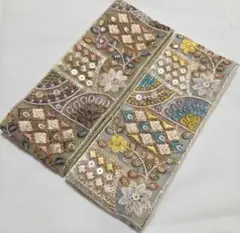インド刺繍リボン　各約１m 　2本セット