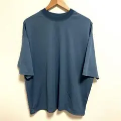洋服の青山　ビジカジ　Tシャツ　ブルー　青　L