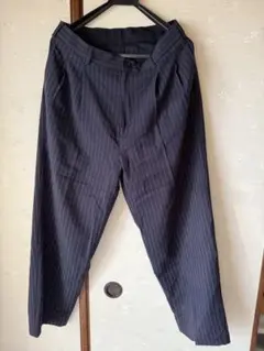 green label relaxing ストライプワイドテーパードパンツ