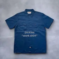 Dickies USA製 ディッキーズ 半袖 ワークシャツ ネイビー 古着 L