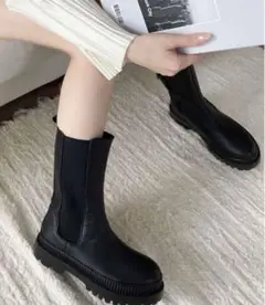 classicalelf サイドゴア厚底トラックソールチェルシーブーツ