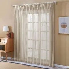 カーテン1枚 150 × 228cm ブラウン 浅い コーヒー 窓 ベランダ
