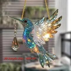 ハチドリ サンキャッチャー アクリル製 7.5cm 光が映えるフラットタイプ