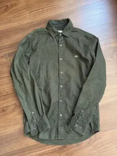 LACOSTE ドット柄シャツ サイズ2 オリーブグリーン