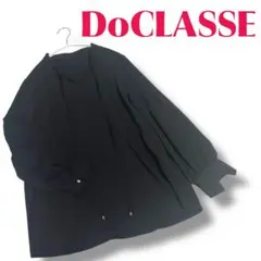 DoCLASSE とろみ素材 ブラウス 長袖 黒 13号　大きいサイズ