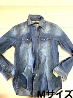 Navy デニム長袖シャツ　Mサイズ