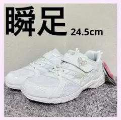 【新品タグ付き】瞬足　24.5cm ホワイトスニーカー　ハイスタンダード