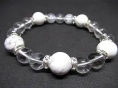 ★【水晶×ハウライト】 天然石ブレスレットパワーストーン