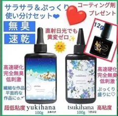 レジン液 無臭＆永久クリア✨サラサラ＆ぷっくり使い分けセット仕上げ用コート剤つき