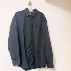メンズ カジュアルシャツ　ブラック　XL 春服　おしゃれ　シンプル