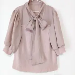 ems excite タグつき シフォンリボン切替ニット