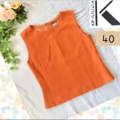 KRIZIA　オレンジ　ノースリーブ　カットソー　毛　100%　イタリア　M