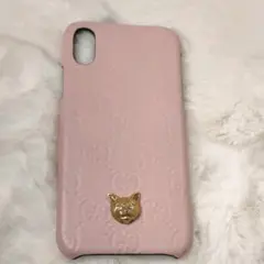 グッチ 美品 グッチシマ キャット iPhoneケース